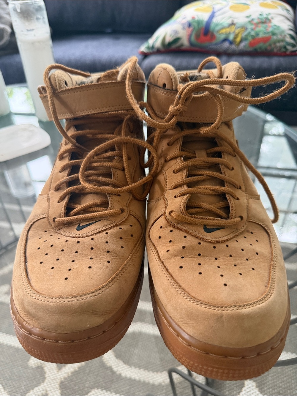 Men's Nike Air Tan High-Top Sneakers
